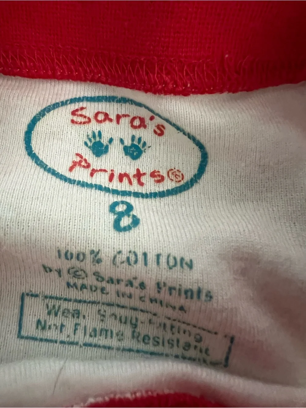 Sara's Prints White & Red Reindeer Personalized Kids Pajama Set